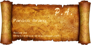 Panics Arany névjegykártya